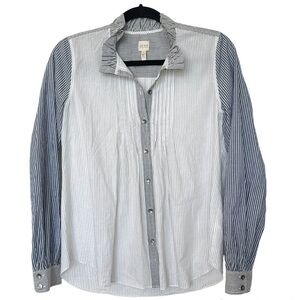 Rebecca Taylor La Vie Ruffle Button Down Blouse